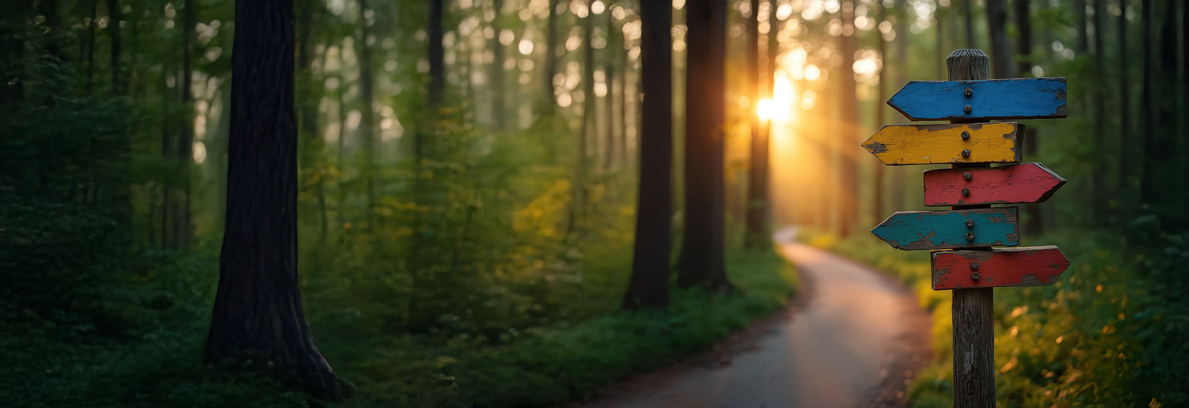 A signpost representing Aura alternatives to choose for identity theft protection.