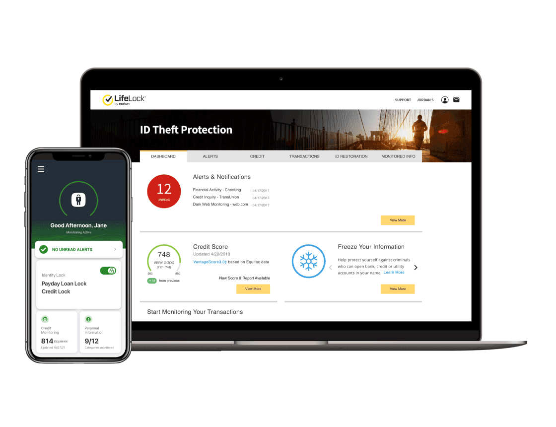 A view of LifeLock’s identity theft protection tools.