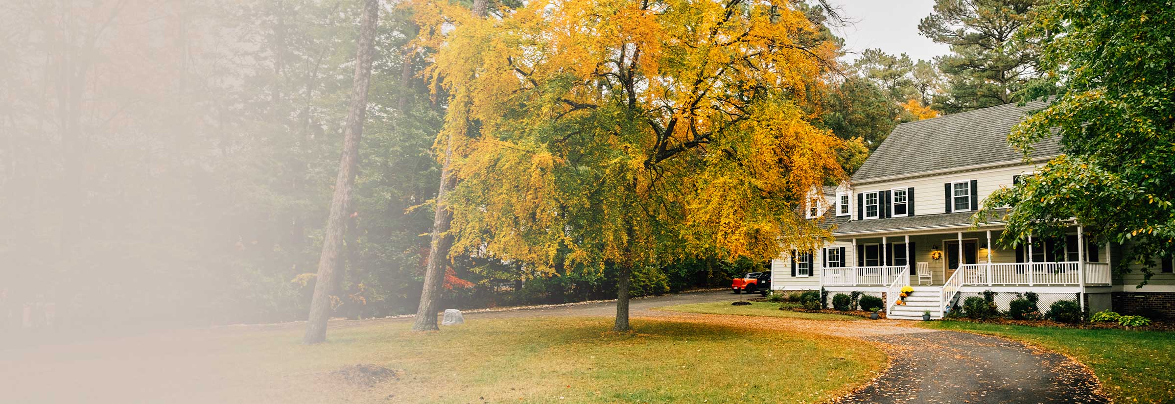 A picture depicts a house that may be at risk of home title theft.