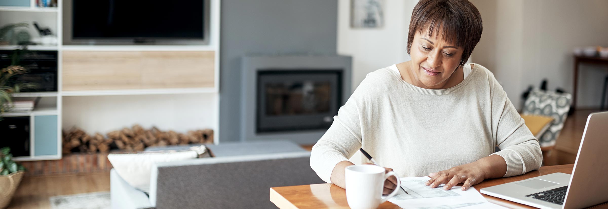 A woman checking her credit report.