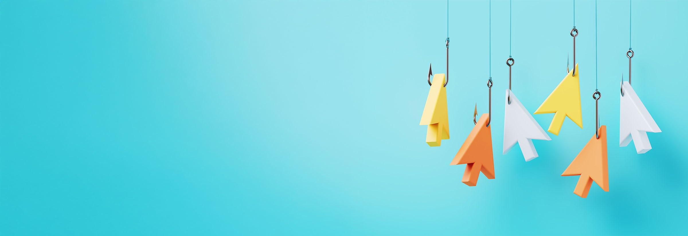 Six cursors caught by “phishing” hooks.